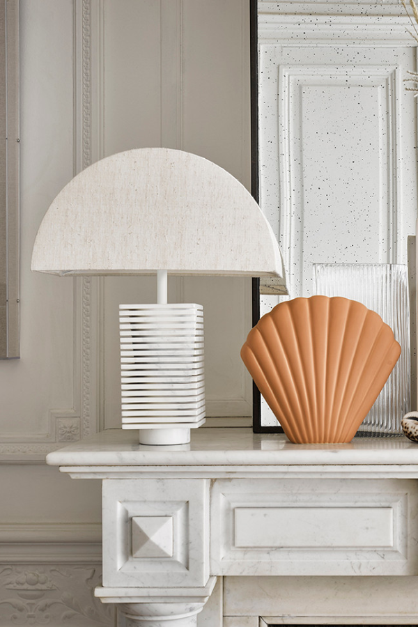 Pied de lampe en marbre blanc hkliving toulouse