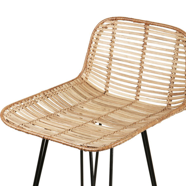 Chaise de bar en rotin HKLIVING Toulouse